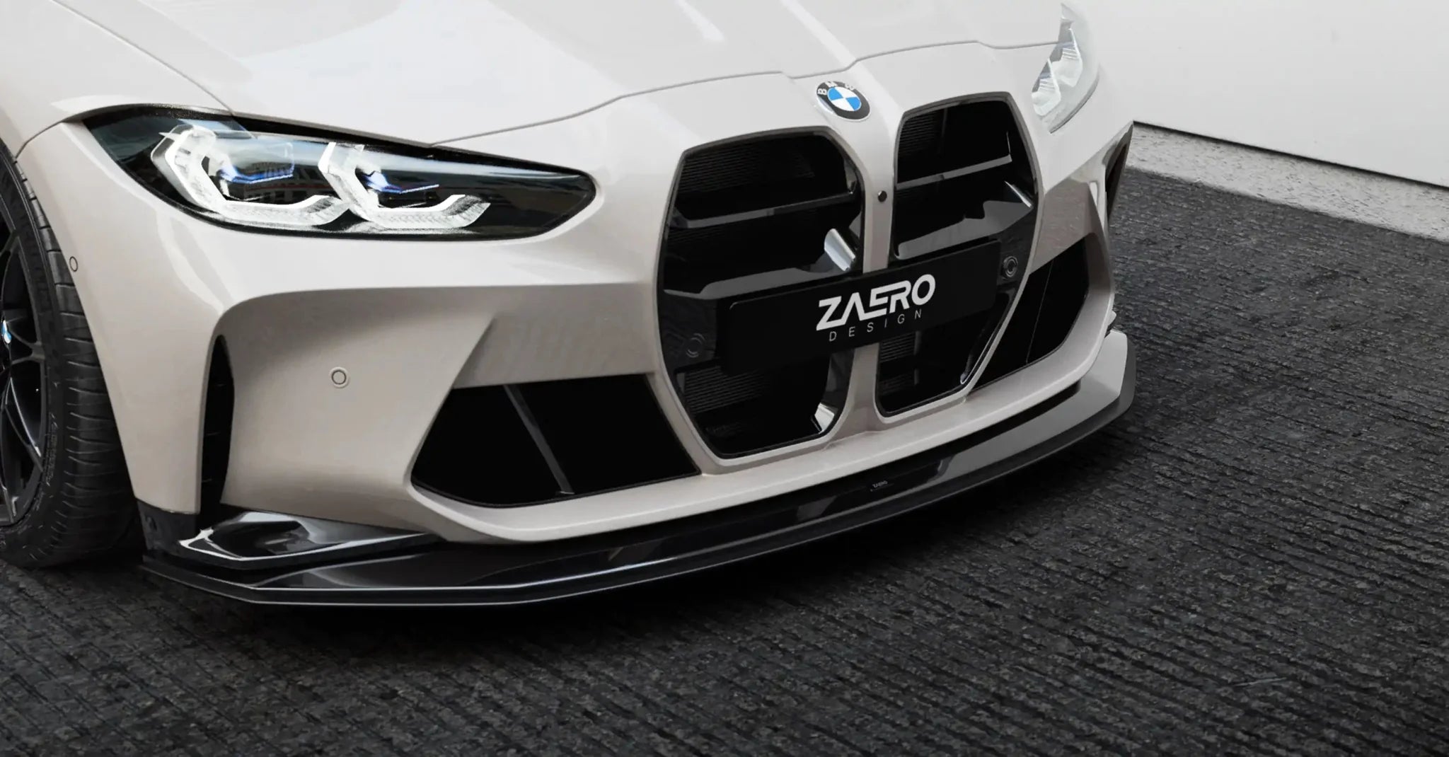 BMW M3 G80 G81 & M4 G82 G83 EVO - S Gloss Black Front Kidney Grilles by ZAERO (2021+) - Evolve Automotive